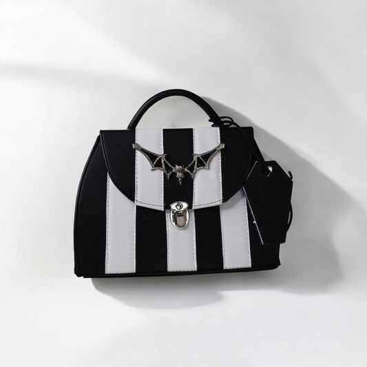 Stripes of the Night | Bolsa Gótica con Diseño Murciélago